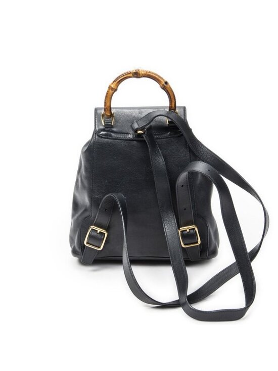 Gucci Mini Bamboo Backpack Navy Calfskin Leather main image 5